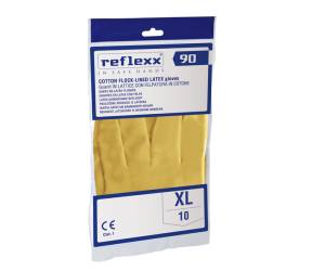 Coppia di guanti in lattice felpato R90 - tg XL - giallo - Reflexx - R90/XL - 8032891631553 - DMwebShop - 1