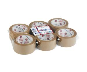 Nastro adesivo 330 - 7,5 cm x 66 mt - PVC - avana - conf. 4 pezzi - Eurocel - 000211400 - 211400 - DMwebShop - 1