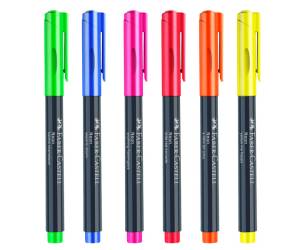Marcatori - punta 1,5 mm - colori assortiti neon - conf. 6 pezzi - Faber Castell - 160806 - DMwebShop - 7