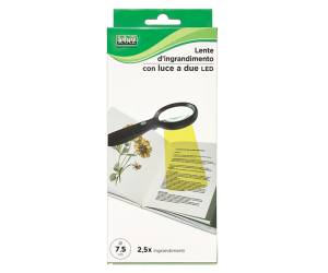 Lente di ingrandimento diametro 7,5 cm con LED nero - 29986 - 2