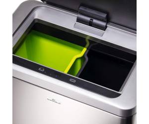 Cestino con sensore No TouchDuo - 2 x 20 lt - 46,5 x 27 x 65 cm - Acciao-PPL - argento metallizzato - Durable - 3424-23 - 4005546739427 - DMwebShop - 4