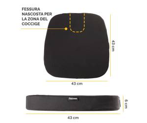 Cuscino Breyta Comfort - 6 x 43 x 43 cm - in tessuto - nero - Fellowes - 100119850 - 43859803040 - DMwebShop - 2