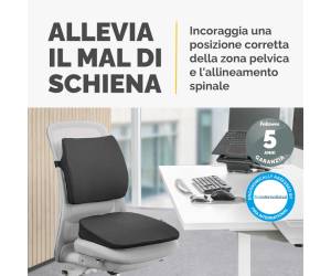 Cuscino Breyta Inclinato - 9 x 43 x 43 cm - in tessuto - nero - Fellowes - 100119849 - 43859803071 - DMwebShop - 3