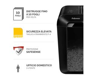 Distruggidocumenti LX65 - a frammenti - nero - Fellowes - 4400701 - 43859764792 - DMwebShop - 1