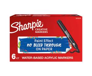 Marcatore acrilico - punta tonda - nero - conf. 6 pezzi - Sharpie - 2218123 - 3026982055545 - DMwebShop - 1