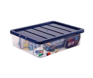 Contenitore multiuso 32 x 40 x 11 cm - 12 lt - PP - con coperchio blu - trasparente - Fellowes - Bankers Box - 100135769 - 43859804832 - DMwebShop - 1