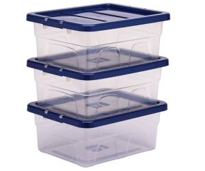 Contenitore multiuso 32 x 40 x 17 cm - 15 lt - PP - con coperchio blu - trasparente - Fellowes - Bankers Box - 100135770 - 43859804825 - DMwebShop - 2