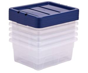 Contenitore multiuso 32 x 40 x 17 cm - 15 lt - PP - con coperchio blu - trasparente - Fellowes - Bankers Box - 100135770 - 43859804825 - DMwebShop - 3