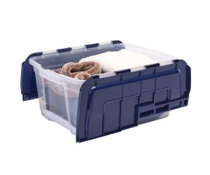 Contenitore multiuso 43 x 59 x 28 cm - 45 lt - PP - con coperchio a cerniera blu - trasparente - Fellowes - Bankers Box - 100135774 - DMwebShop - 1