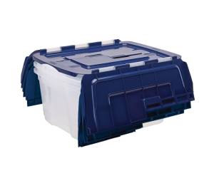 Contenitore multiuso 43 x 59 x 28 cm - 45 lt - PP - con coperchio a cerniera blu - trasparente - Fellowes - Bankers Box - 100135774 - DMwebShop - 3