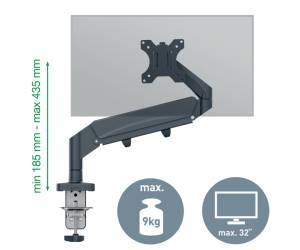 Braccio salvaspazio - per 1 monitor - grigio scuro - Leitz - 64890089 - 4002432134663 - DMwebShop - 1