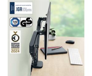 Braccio salvaspazio - per 2 monitor - grigio scuro - Leitz - 65370089 - 4002432134687 - DMwebShop - 4