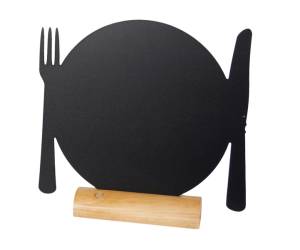 Lavagna da tavolo Silhouette 24 x 25 cm forma piatto nero - 13495 - 1