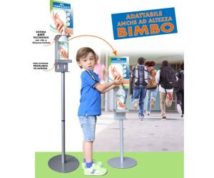 Piantana da terra con supporto per dispenser regolabile 140 cm - 19071 - 3