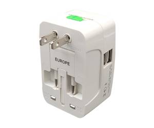 Adattatore da viaggio universale 2 prese USB bianco Melchioni - 28272 - 3