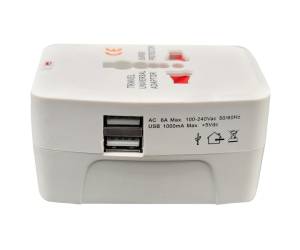 Adattatore da viaggio universale 2 prese USB bianco Melchioni - 28272 - 4