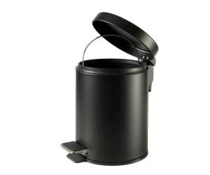 Pattumiera Premium con pedale e vaschetta 3 lt nero satinato - 20728 - 1