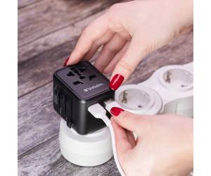 Adattatore viaggio UTA 02 con 2 x USB A - 29222 - 1