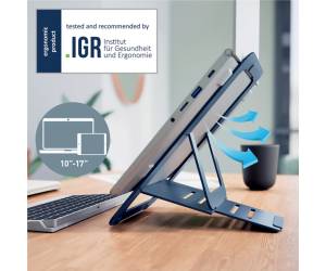 Supporto notebook regolabile ultrapiatto grigio scuro in alluminio - 30538 - 7