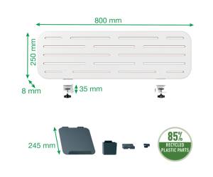 Pannello forato grande per scrivanie compatte Sit Stand 80 x 25 x 0,8 cm - 1043 - 3
