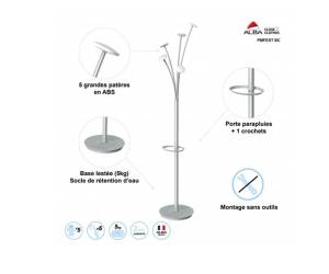 Appendiabiti con portaombrelli 5 posti 187 cm bianco - 25459 - 3