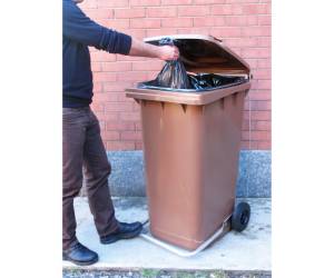 Bidone carrellato 48 x 55 x 93 cm 120 lt marrone - 22259 - 1
