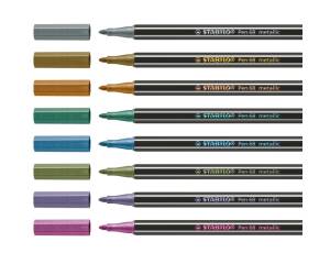 Pennarelli Pen 68 colori assortiti metallic scatola in metallo 8 pezzi - 13572 - 1