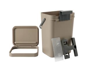 Pattumiera Gino per rifiuti organici 24 x 19 x 35,5 cm 12 lt marrone - 26233 - 1