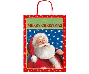 Shopper in carta kraft con manici 36 x 46 x 12 cm fantasia natale - 29827 - 3