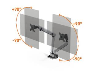 Braccio porta monitor Select Plus per 2 monitor - 28063 - 2