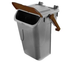 Contenitore portarifiuti Ecology con sportello e maniglione 35 lt grigio bruno - 27500 - 1