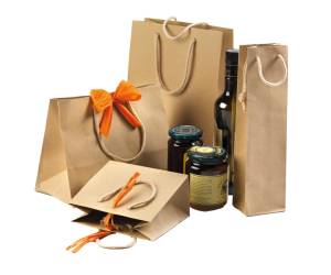 Shopper maniglie cordino cotone 22 x 29,10 cm 160 gr carta kraft avana - 29360 - 1