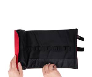 Astuccio arrotolabile Roller con astuccio zip interno 24 scomparti tessuto rosso - 21784 - 2