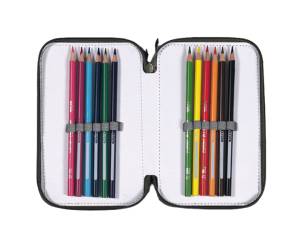 Astuccio Colors 3 zip 13 x 20 x 7,5 cm tessuto fantasie assortite - 21808 - 2