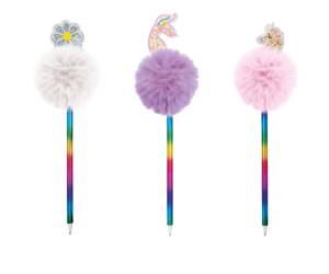 Penne a sfera Bright pom pom e paillette fantasie assortite Lebez - 25161 - 1