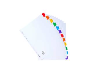 Separatore numerico 1,12 cartoncino bianco 160 gr tasti colorati A4 maxi - 16927 - 3