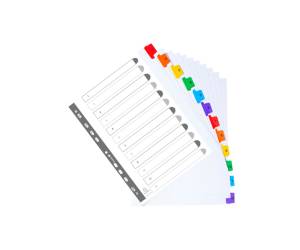 Separatore numerico 1,12 cartoncino bianco 160 gr tasti colorati A4 maxi - 16927 - 4