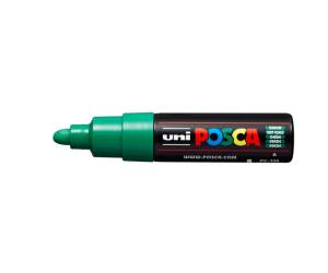 Marcatore a base d acqua Uni Posca PC7M punta tonda large 4,5,5 5 mm verde - 22299 - 1