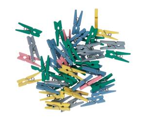 Mollettine mini in legno colori pastello 25 mm - 22486 - 1