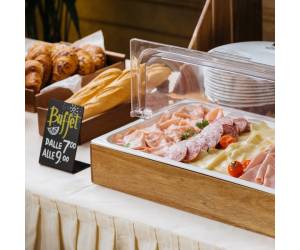 Set espositore buffet 53 x 32 cm acacia melamina naturale - 24348 - 1