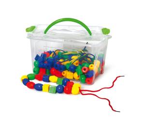 Perle in plastica 2 cm colori e forme assortiti bauletto 140 pezzi - 21346 - 2