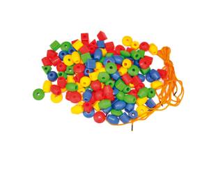 Perle in plastica 2 cm colori e forme assortiti bauletto 140 pezzi - 21346 - 5