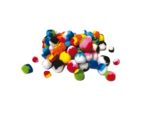 Pompon a strisce 10,35 mm colori assortiti DECO busta 100 pezzi - 21331 - 1