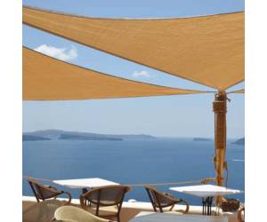Tenda a vela triangolare ombreggiante 3,6 x 3,6 x 3,6 mt PL tortora - 24997 - 2