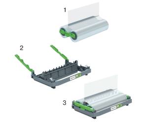 Cartuccia ricaricabile struttura con film incluso 100 micron lucido per plastificatrice Foton - 30,25978 - 1