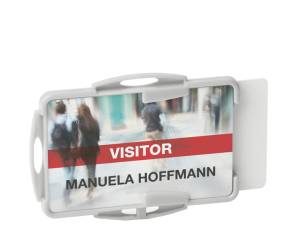 Portabadge Eco per 2 tessera 54 x 87 mm grigio - 26881 - 1