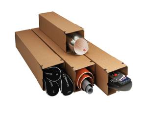 Scatola a tubo Square Box chiusura strip 10,5 x 10,5 x 71,5 cm avana - 27407 - 1