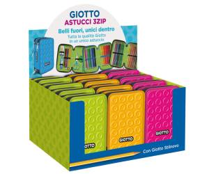 Astuccio 3 zip collezione Stilnovo 19,5 x 7,5 x 12,9 cm colori neon assortiti - 25174 - 7