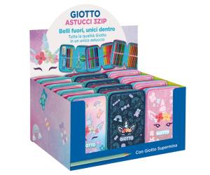 Astuccio 3 zip Candy collection 19,5 x 7,5 x 12,9 cm tessuto fantasie assortite - 25182 - 7