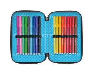 Astuccio 3 zip Young Street collection 19,5 x 7,5 x 12,9 cm PL fantasie assortite - 25181 - 5